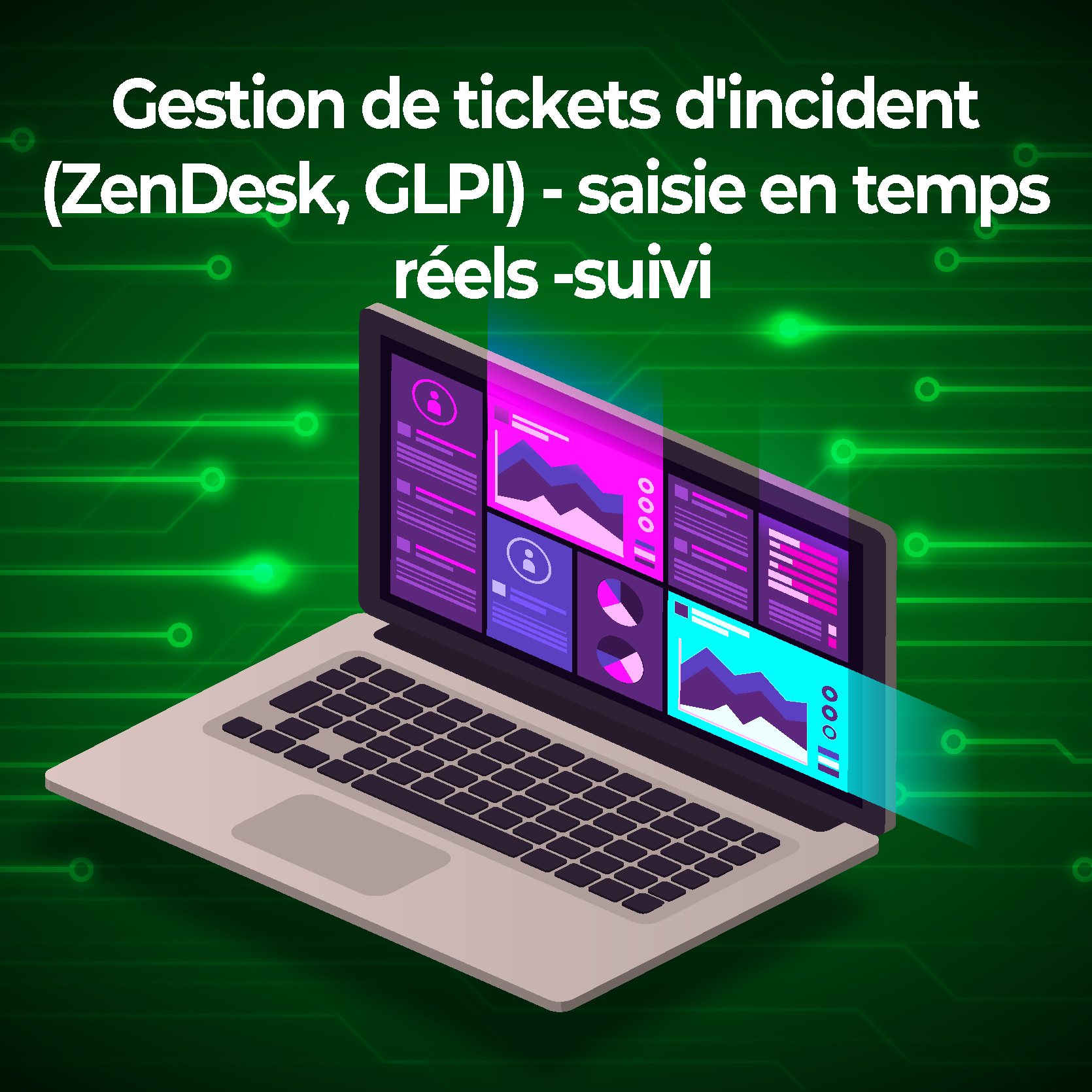 Gestion de tickets d'incident (ZenDesk, GLPI) - saisie en temps réels -suivi